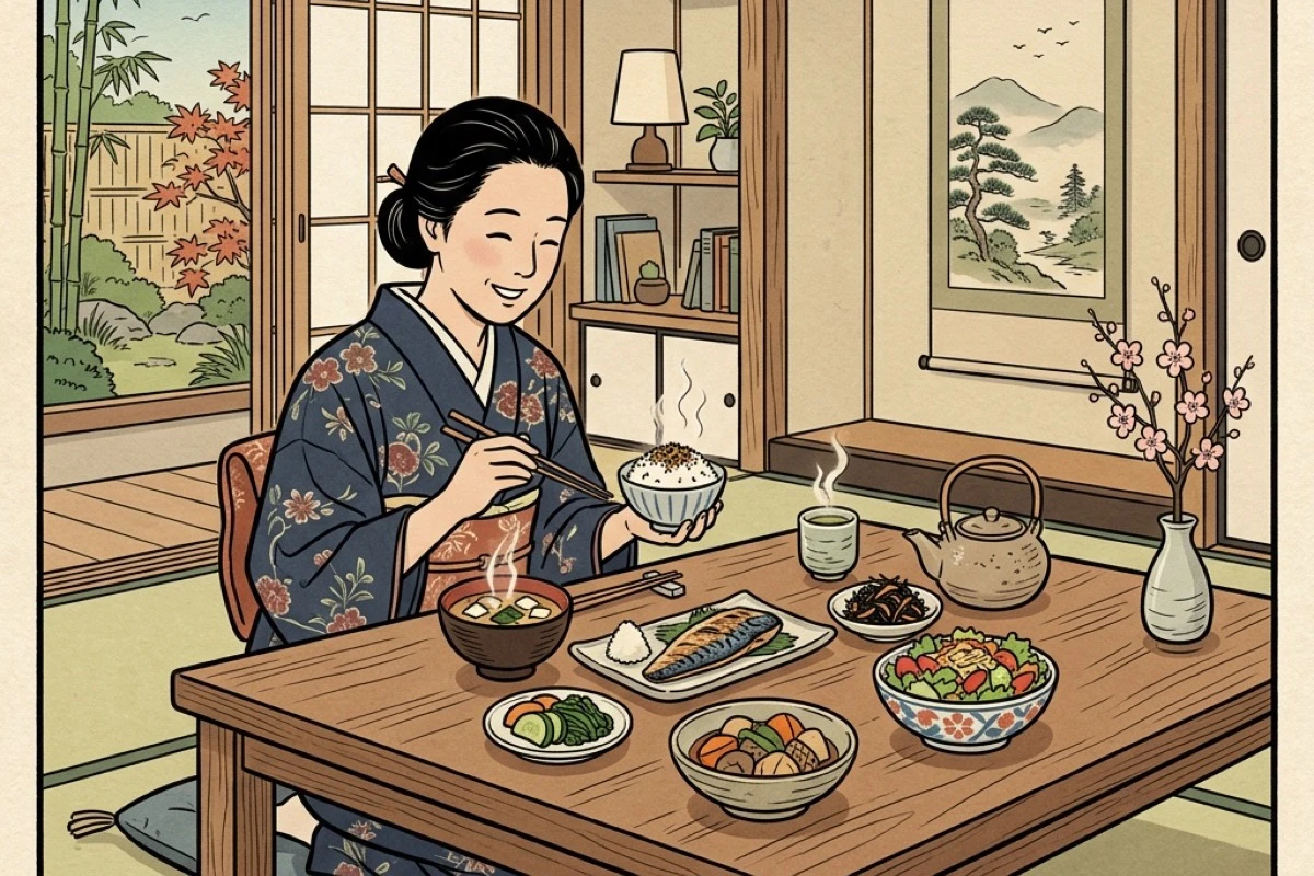 週2日の固定メニューと宅食が並ぶ落ち着いた食卓