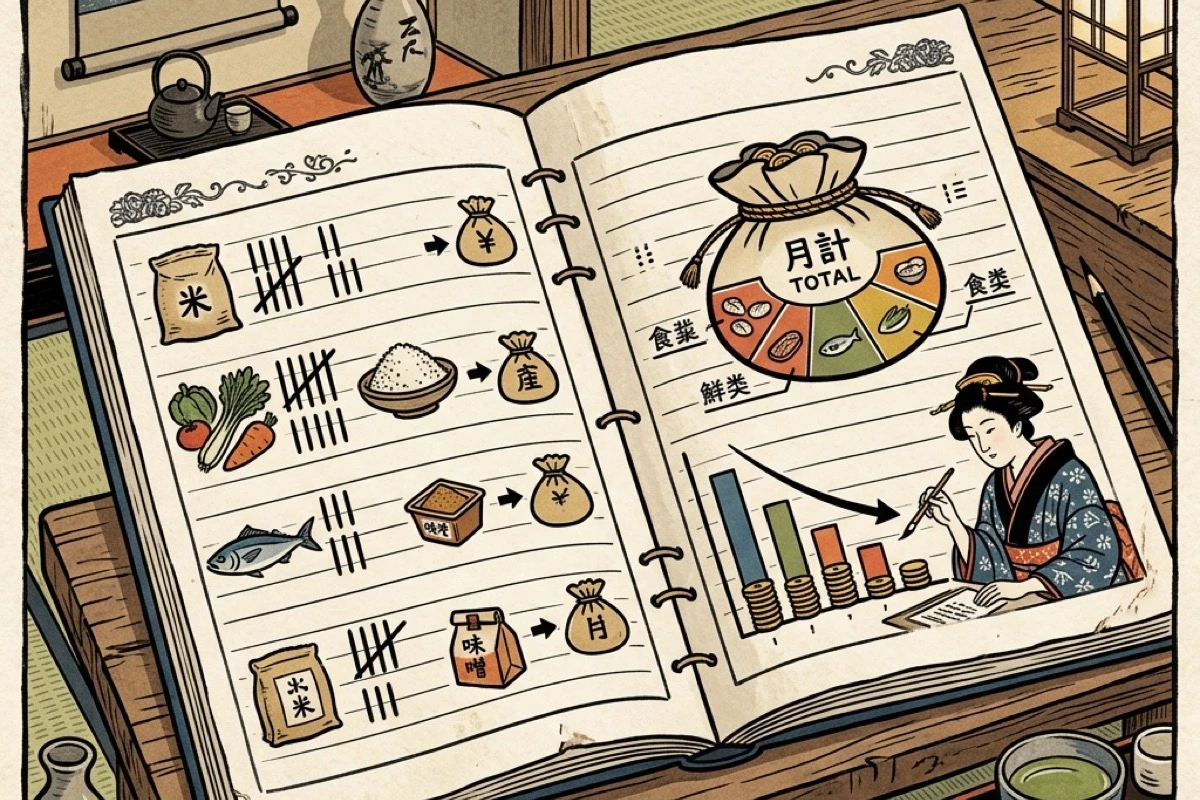 食費を可視化したシンプルなメモと月間集計